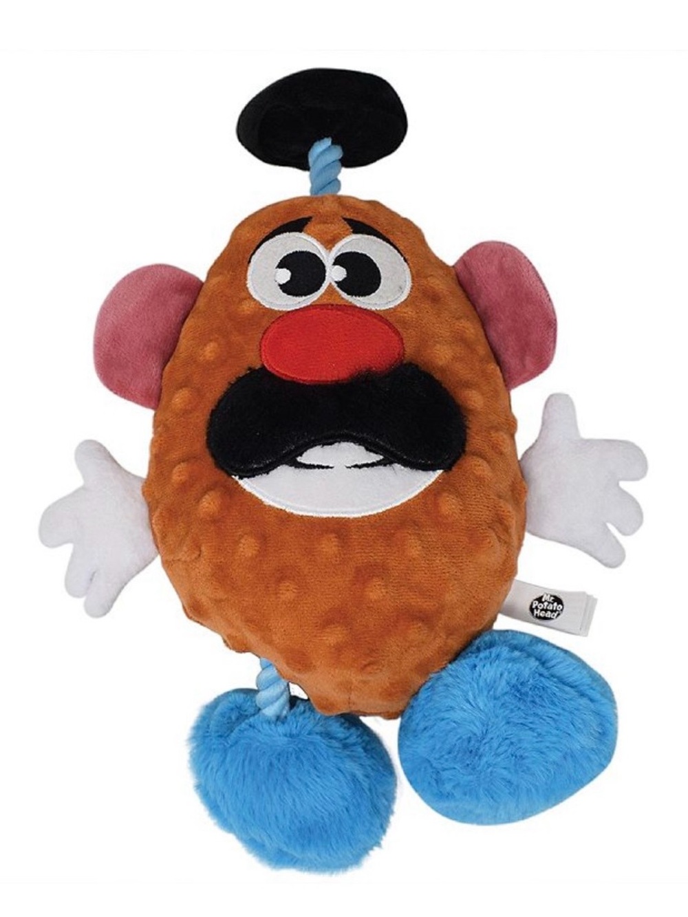 DISNEY HASBRO Mr. Potato Head Plush Dog Toy Squeak, Crinkle & Rope NWT 12”